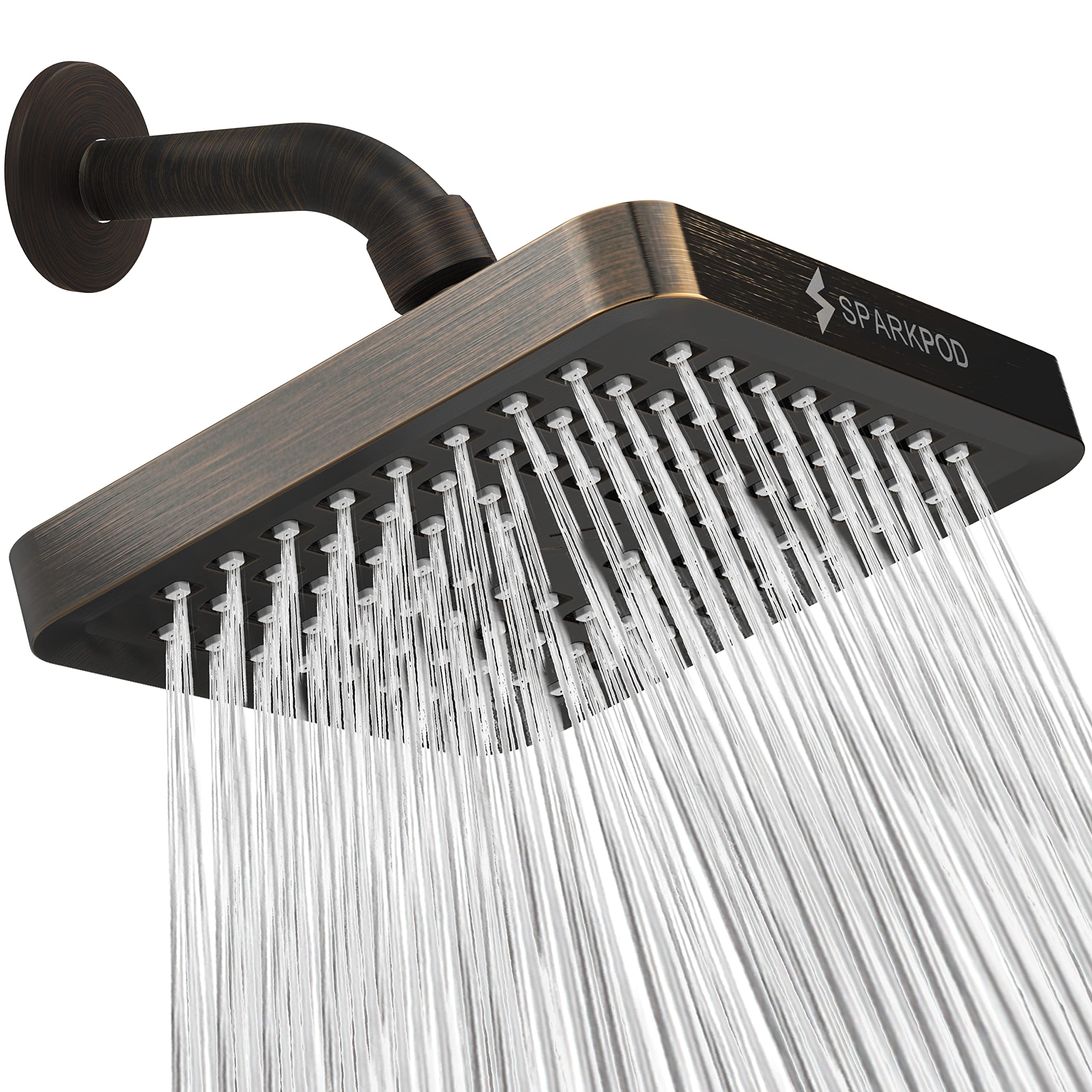 SparkPod Fixed Shower Head 15 cm Square Bronze