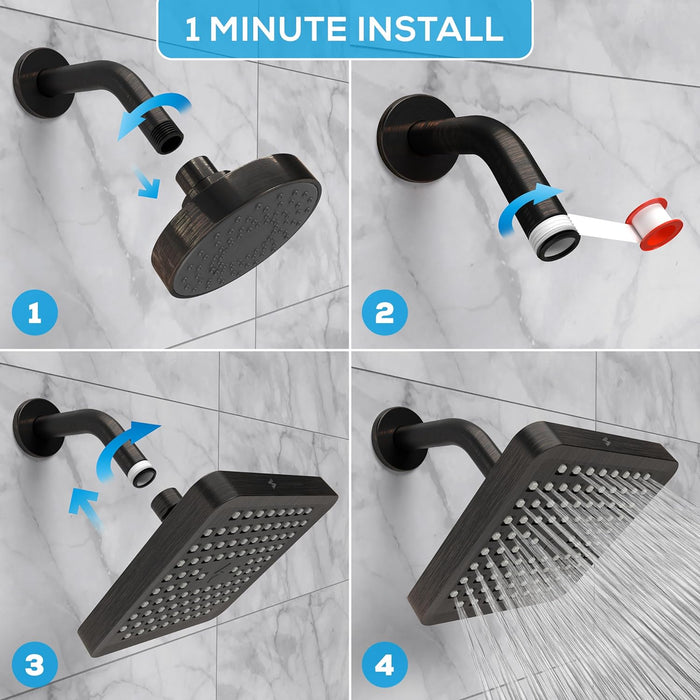 SparkPod Fixed Shower Head 15 cm Square Bronze