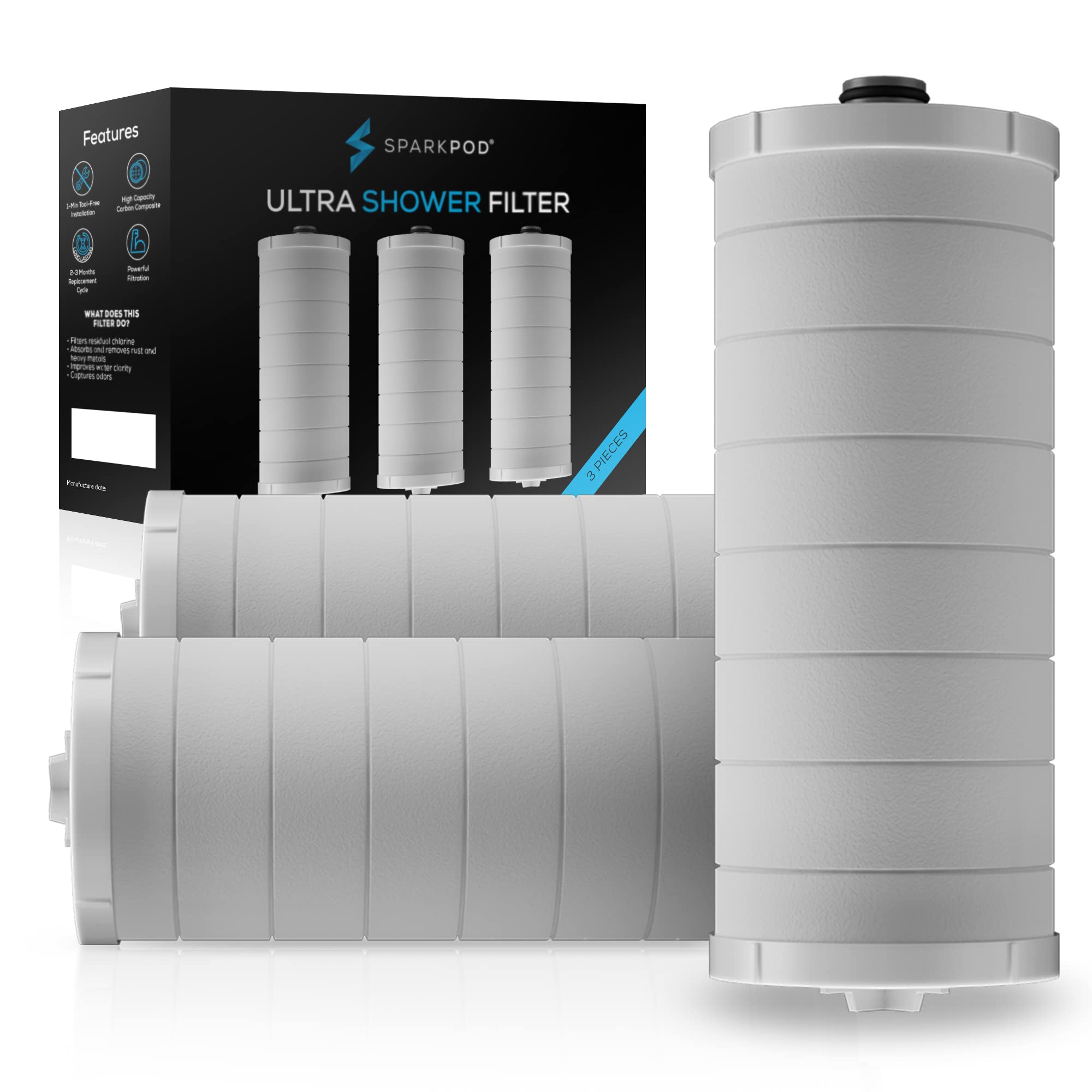 SparkPod Shower Filter Cartridge Pack Of 3