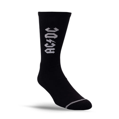 PERRI'S SOCKS - ACDC Premium Crew Socks, Officially Licensed Rock Band Novelty Socks, Cushioned Fun Socks for Men & Women