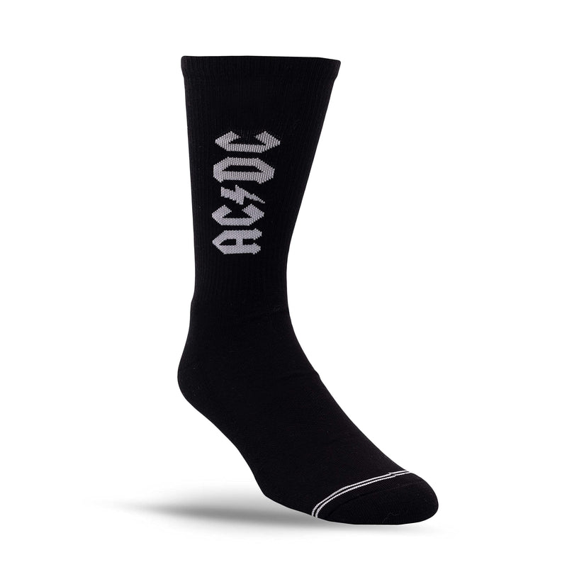 PERRI'S SOCKS - ACDC Premium Crew Socks, Officially Licensed Rock Band Novelty Socks, Cushioned Fun Socks for Men & Women