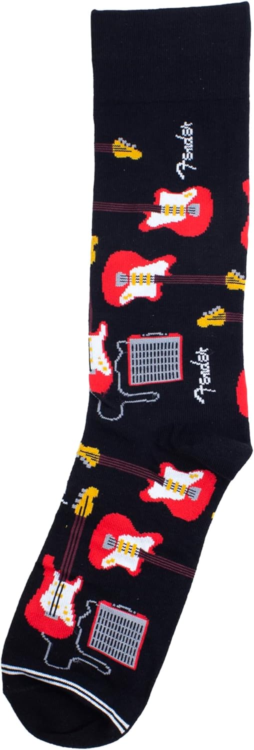 PERRI'S SOCKS - Fender® Officially Licensed Rock Band Socks, Novelty Socks for Men and Women