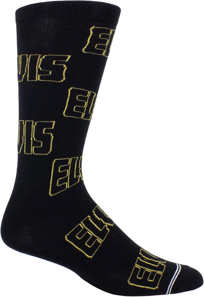 PERRI'S SOCKS - Elvis Crew Socken, Offiziell lizenzierte Rock Band Neuheit Socken, Weiche & Atmungsaktive Fun Socken für Männer & Frauen, Schwarze Geschenkbox, Medium