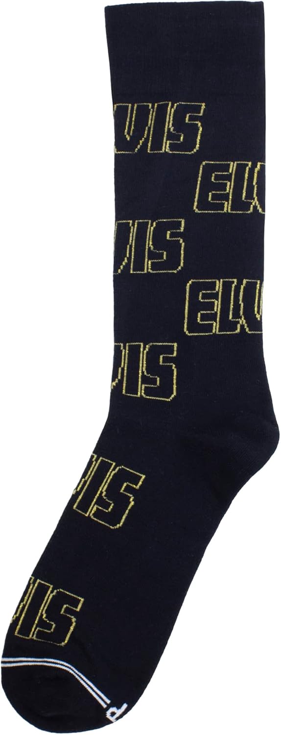 PERRI'S SOCKS - Elvis Crew Socken, Offiziell lizenzierte Rock Band Neuheit Socken, Weiche & Atmungsaktive Fun Socken für Männer & Frauen, Schwarze Geschenkbox, Medium