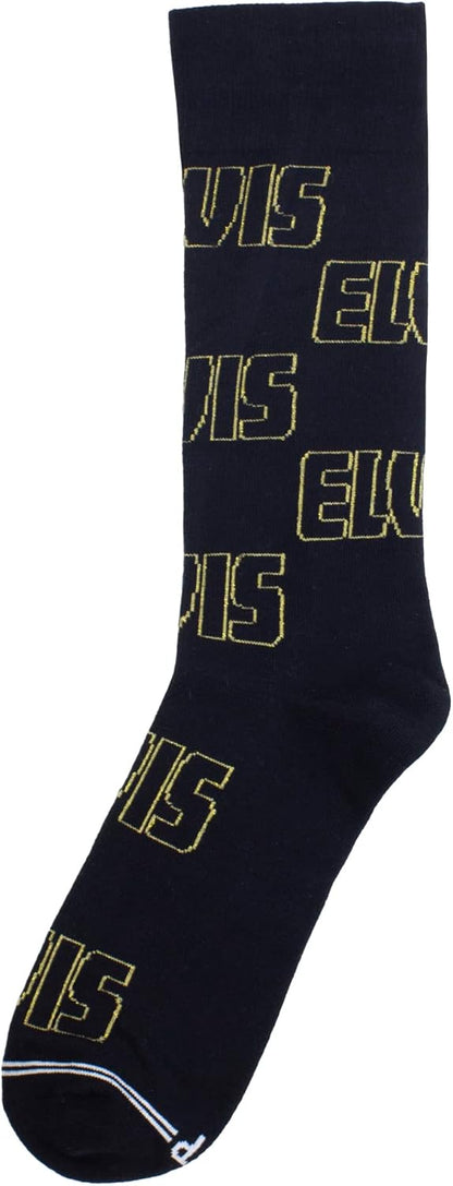 PERRI'S SOCKS - Elvis Crew Socken, Offiziell lizenzierte Rock Band Neuheit Socken, Weiche & Atmungsaktive Fun Socken für Männer & Frauen, Schwarze Geschenkbox, Medium