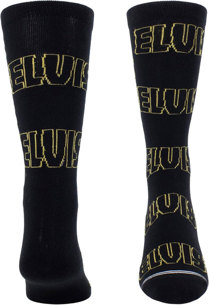 PERRI'S SOCKS - Elvis Crew Socken, Offiziell lizenzierte Rock Band Neuheit Socken, Weiche & Atmungsaktive Fun Socken für Männer & Frauen, Schwarze Geschenkbox, Medium