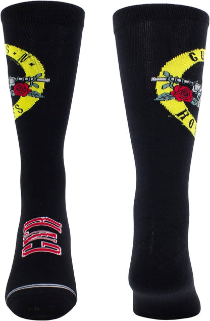 Guns N’ Roses Short Crew Socks, Officially Licensed Rock Band Novelty Socks, Premium Cushioned Socks for Men and Women