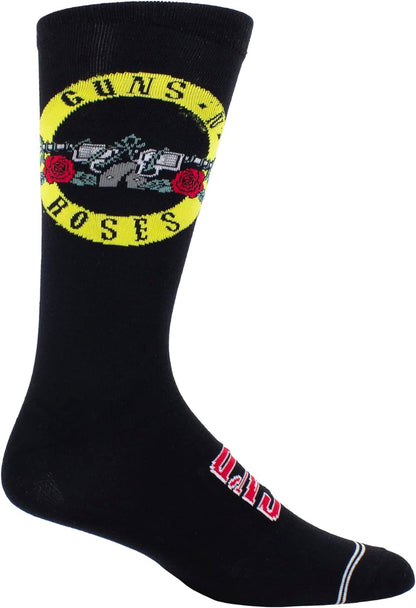 Guns N’ Roses Short Crew Socks, Officially Licensed Rock Band Novelty Socks, Premium Cushioned Socks for Men and Women
