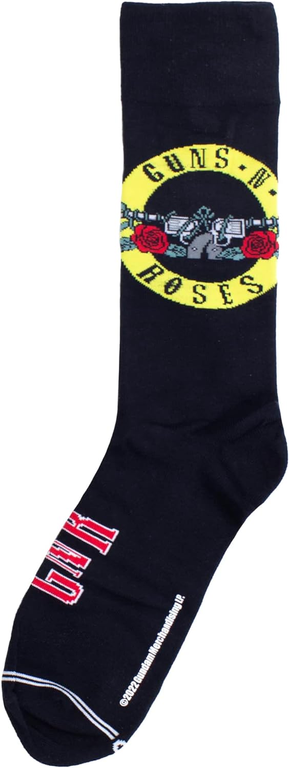 Guns N’ Roses Short Crew Socks, Officially Licensed Rock Band Novelty Socks, Premium Cushioned Socks for Men and Women