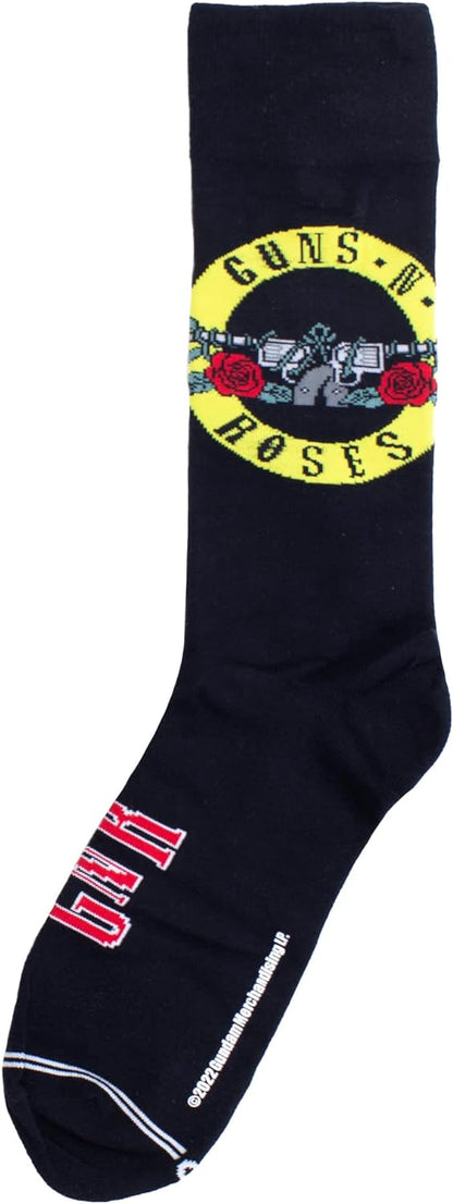 Guns N’ Roses Short Crew Socks, Officially Licensed Rock Band Novelty Socks, Premium Cushioned Socks for Men and Women