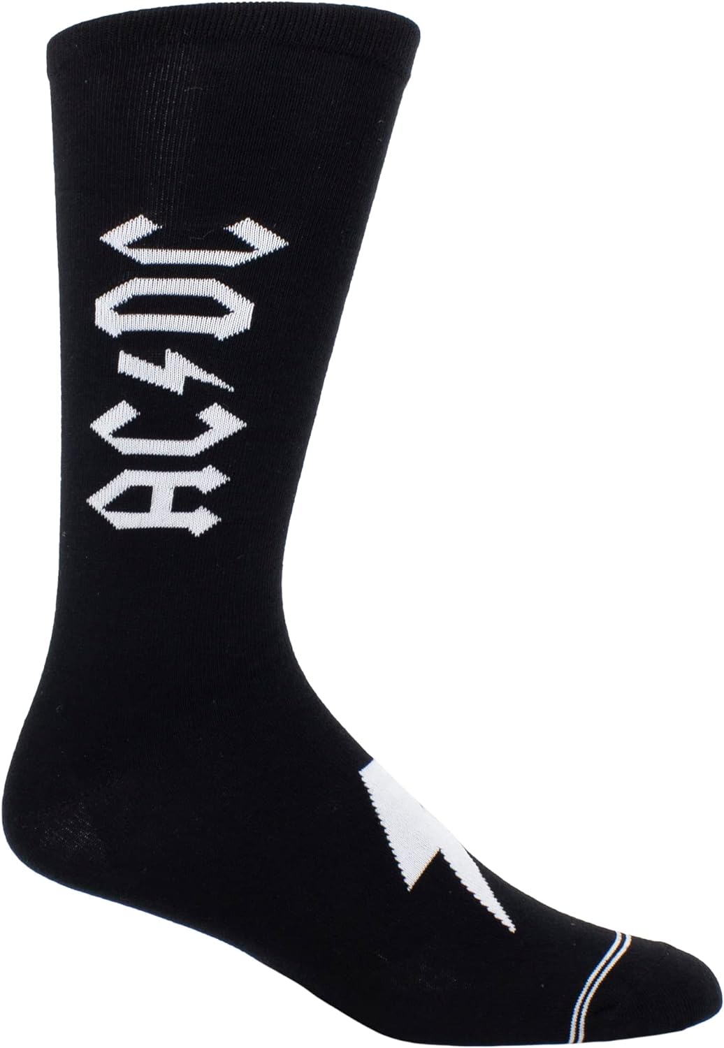 PERRI'S SOCKS - ACDC Premium Crew Socks, Officially Licensed Rock Band Novelty Socks, Cushioned Fun Socks for Men & Women