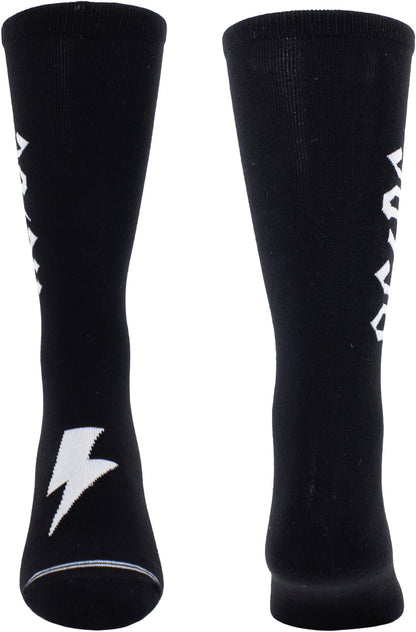 PERRI'S SOCKS - ACDC Premium Crew Socks, Officially Licensed Rock Band Novelty Socks, Cushioned Fun Socks for Men & Women