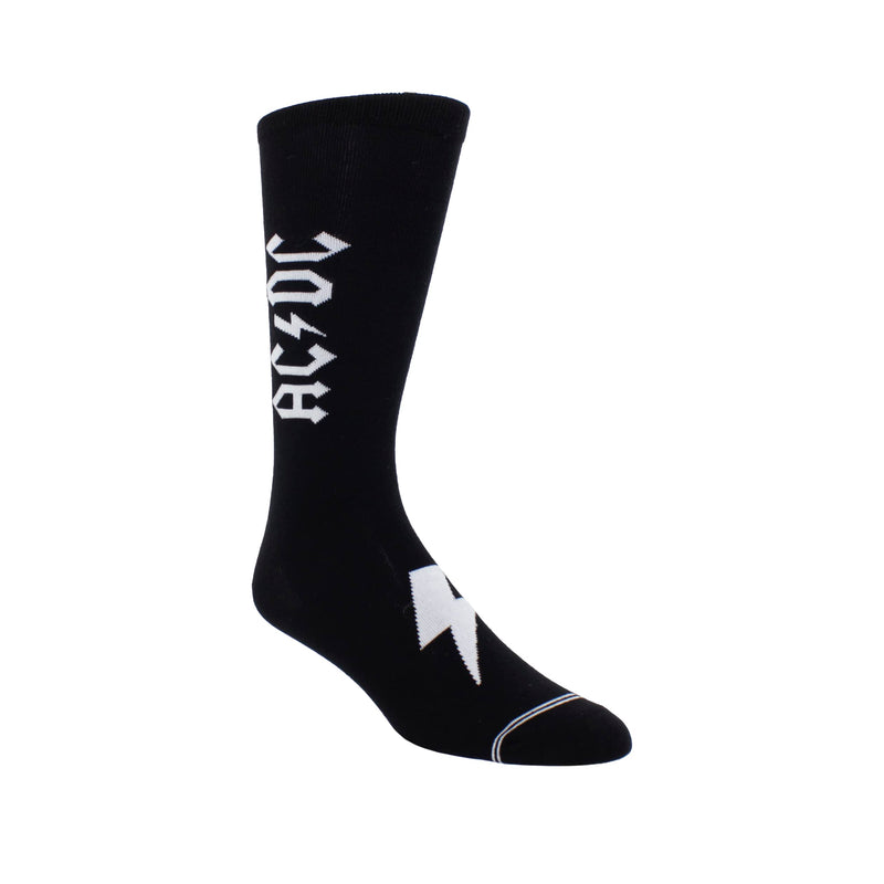 PERRI'S SOCKS - ACDC Premium Crew Socks, Officially Licensed Rock Band Novelty Socks, Cushioned Fun Socks for Men & Women