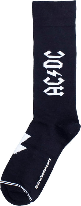 PERRI'S SOCKS - ACDC Premium Crew Socks, Officially Licensed Rock Band Novelty Socks, Cushioned Fun Socks for Men & Women