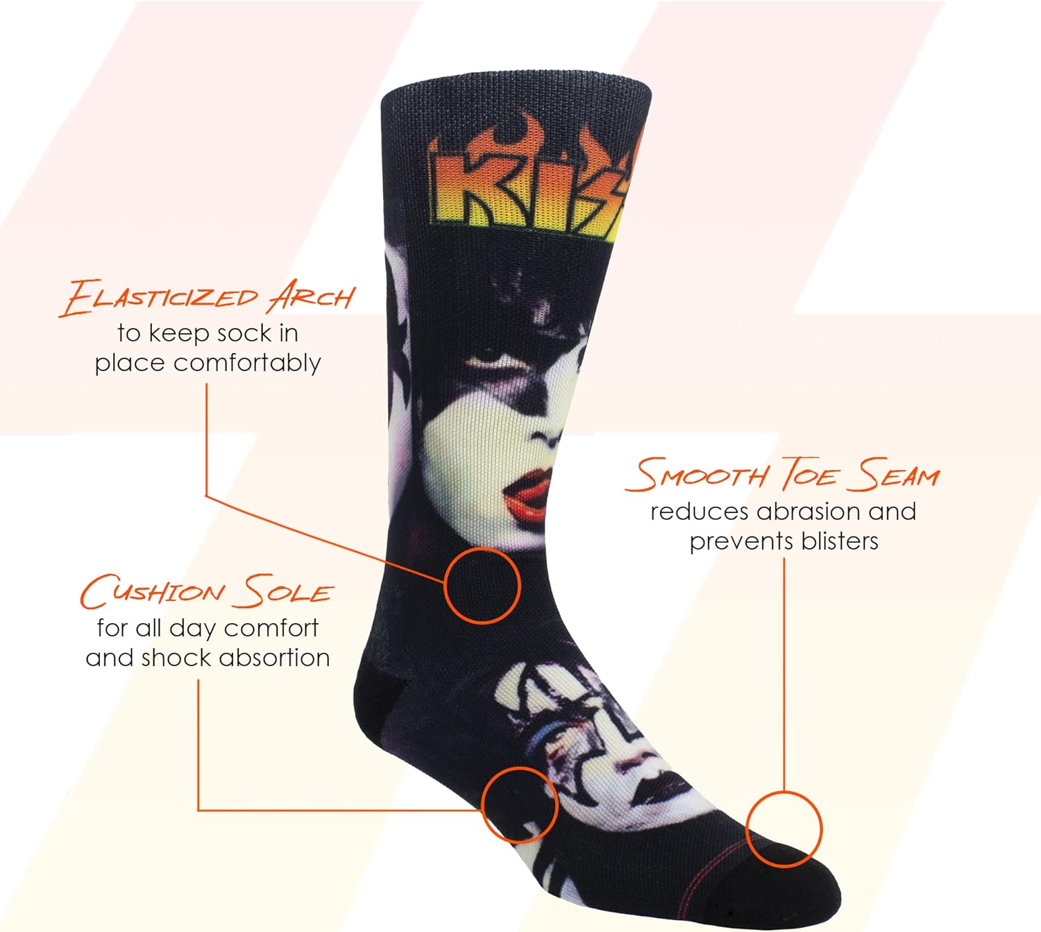 Licensed- KISS Presley Socks, Socks for Men and Women