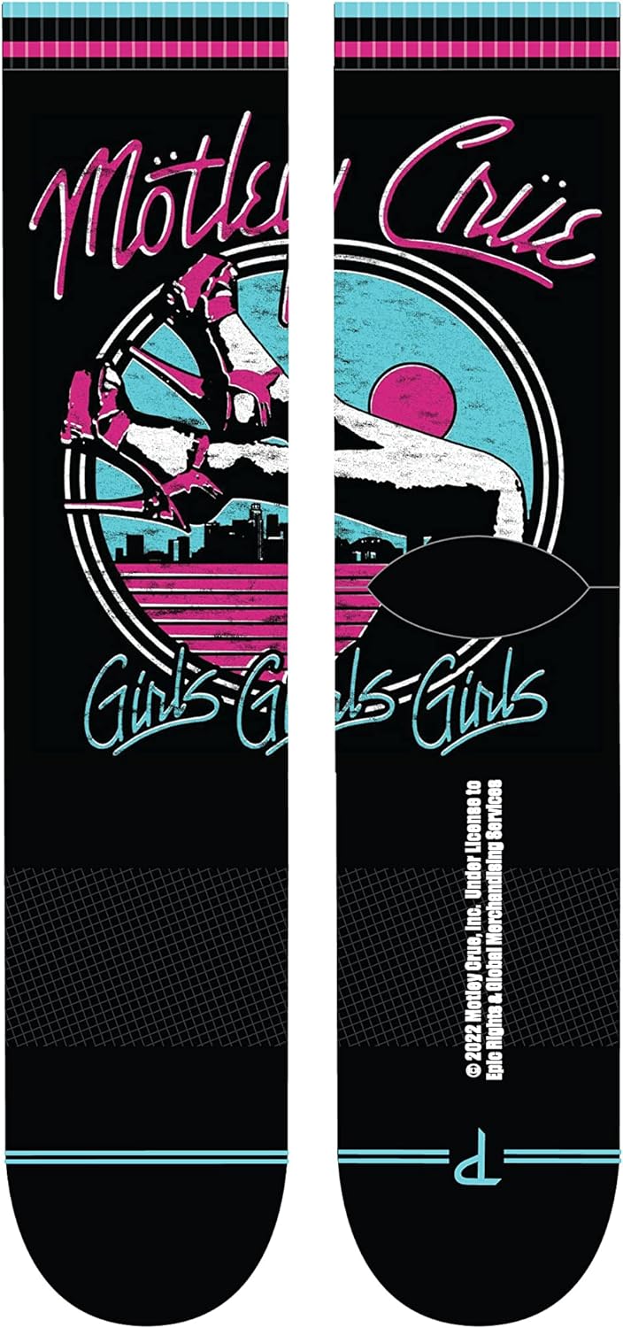 P PERRI'S SOCKS LTD. MOTLEY CRUE DYE SUB CREW