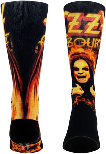 PERRI'S SOCKS Ozzy Prince of Darkness Socks, Black/White, 10
