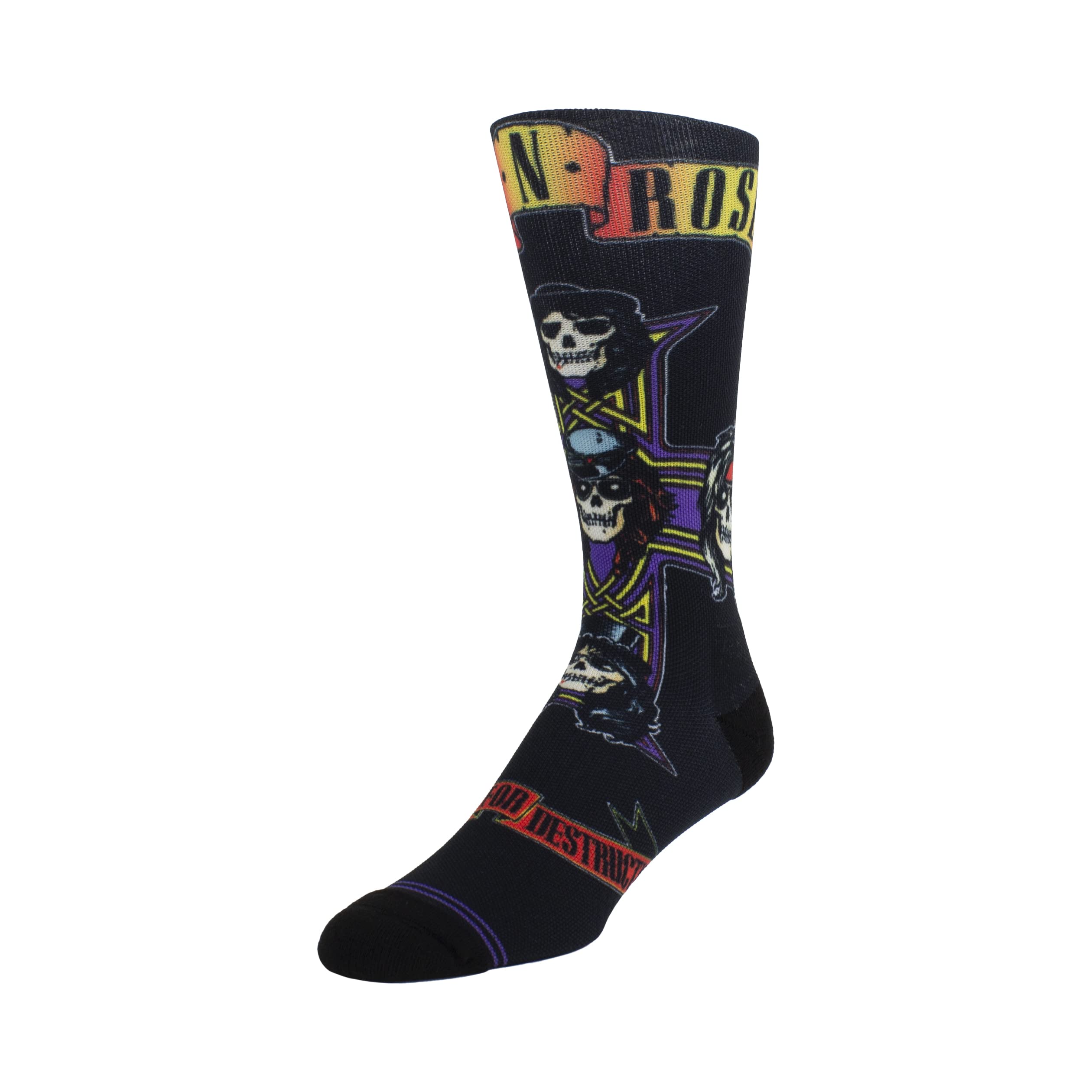 Guns N’ Roses Short Crew Socks, Officially Licensed Rock Band Novelty Socks, Premium Cushioned Socks for Men and Women