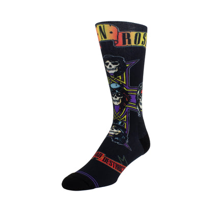 Guns N’ Roses Short Crew Socks, Officially Licensed Rock Band Novelty Socks, Premium Cushioned Socks for Men and Women