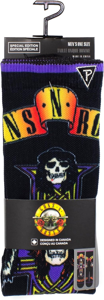 Guns N’ Roses Short Crew Socks, Officially Licensed Rock Band Novelty Socks, Premium Cushioned Socks for Men and Women