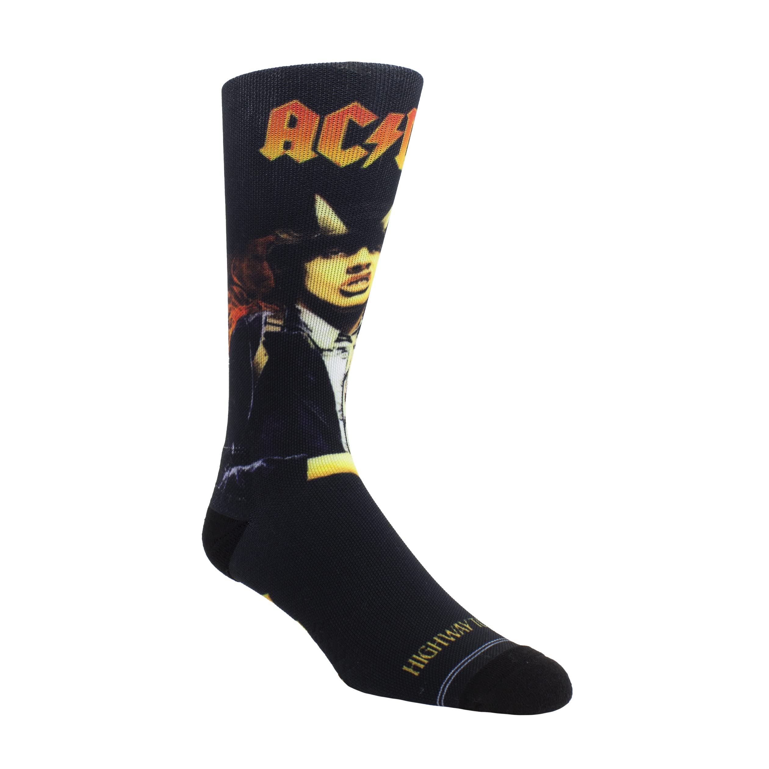 PERRI'S SOCKS - ACDC Premium Crew Socks, Officially Licensed Rock Band Novelty Socks, Cushioned Fun Socks for Men & Women