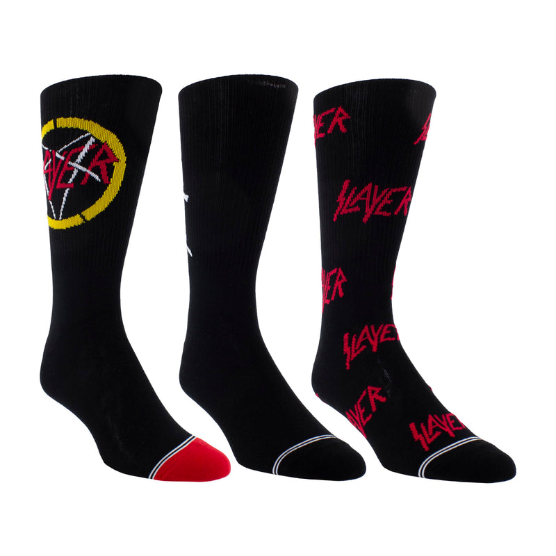 Slayer - Slayer Assorted Crew Socks 3 Pack (One Size) (Apparel General)