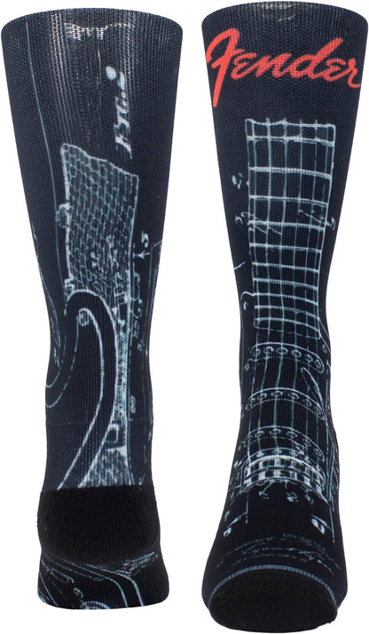 PERRI'S SOCKS AC/DC Officially Licensed Dye Sublimation Crew Socks - Cushioned Novelty Rock Band Socks for Men and Women