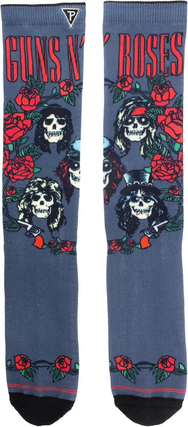 PERRI'S SOCKS Guns N' Roses Short Crew Socken Offiziell lizenzierte Rockband Neuheit Socken Premium Gepolsterte Socken für Damen und Herren