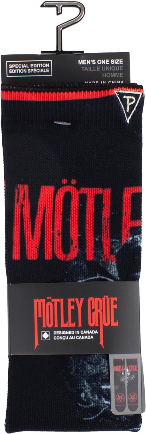 Perri's Leathers Motley Crue DYE Sublimation Crew, 001 Socks, Black, 28 EU