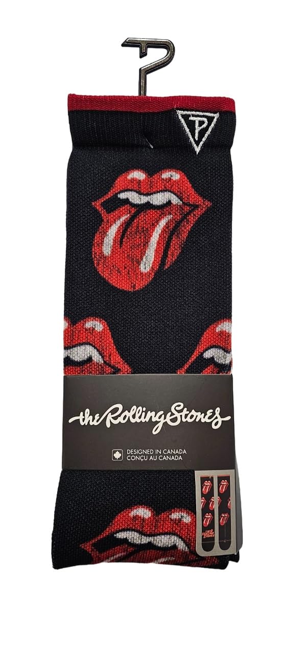 PERRI'S SOCKS Rolling Stones Allover Distressed Socks, Black, 28