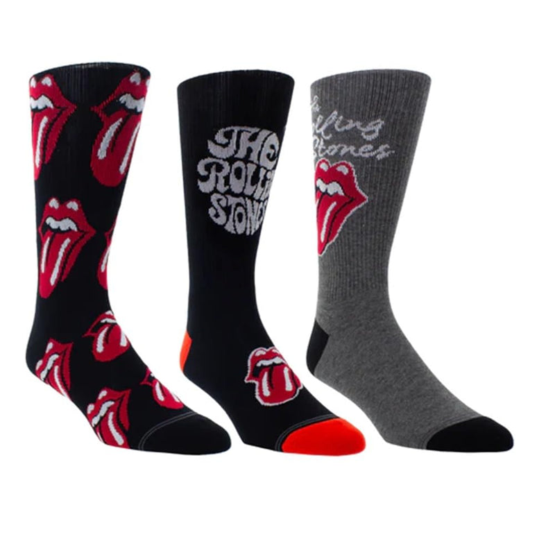Perri's Socks The Rolling Stones Assorted Crew Socks 3 Pair - RSC371-077, Multicolor, One Size