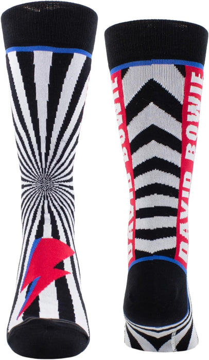 Perri's Leathers Bowie Flash Stripes Crew, 001, O, Mens Socks, Black, 10