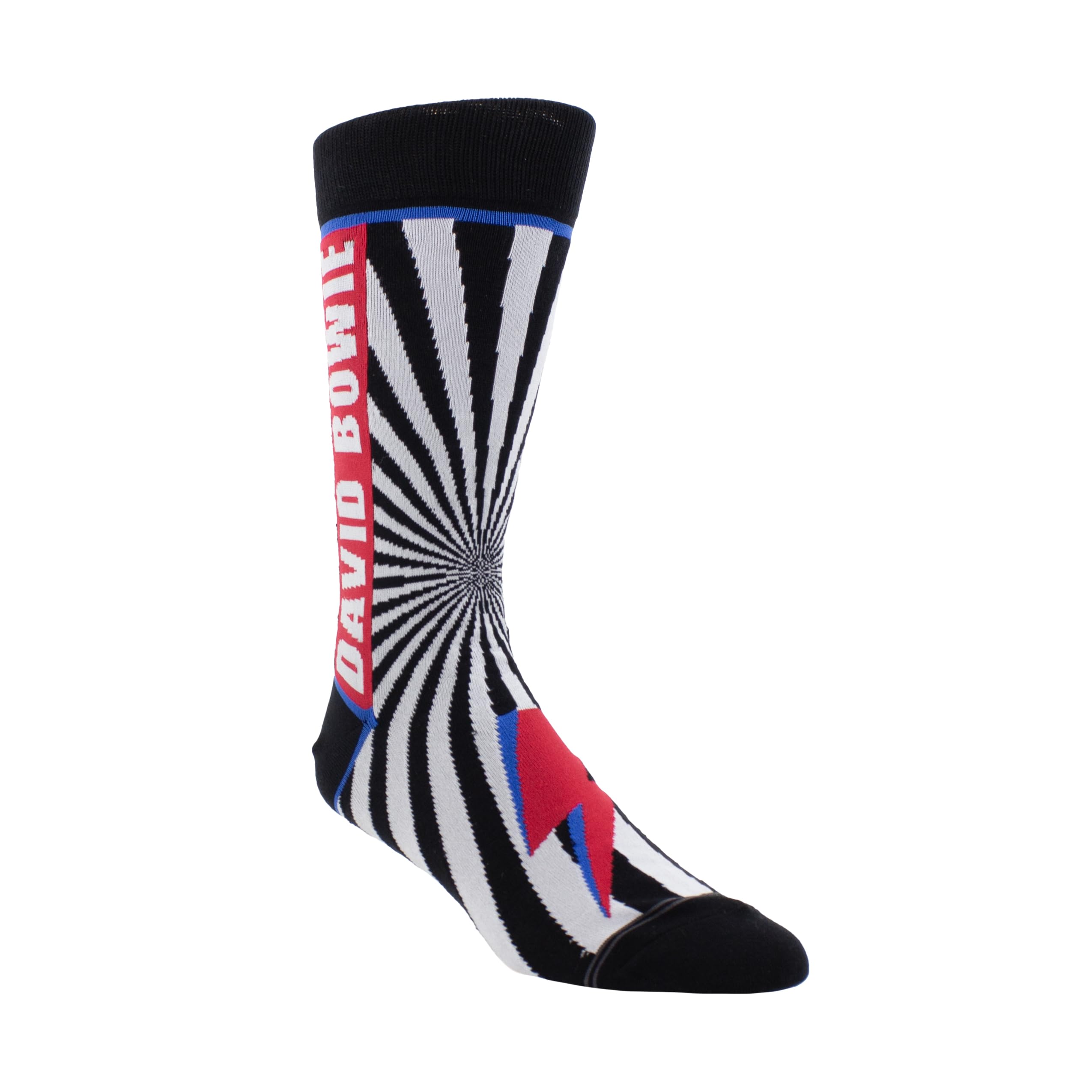 Perri's Leathers Bowie Flash Stripes Crew, 001, O, Mens Socks, Black, 10