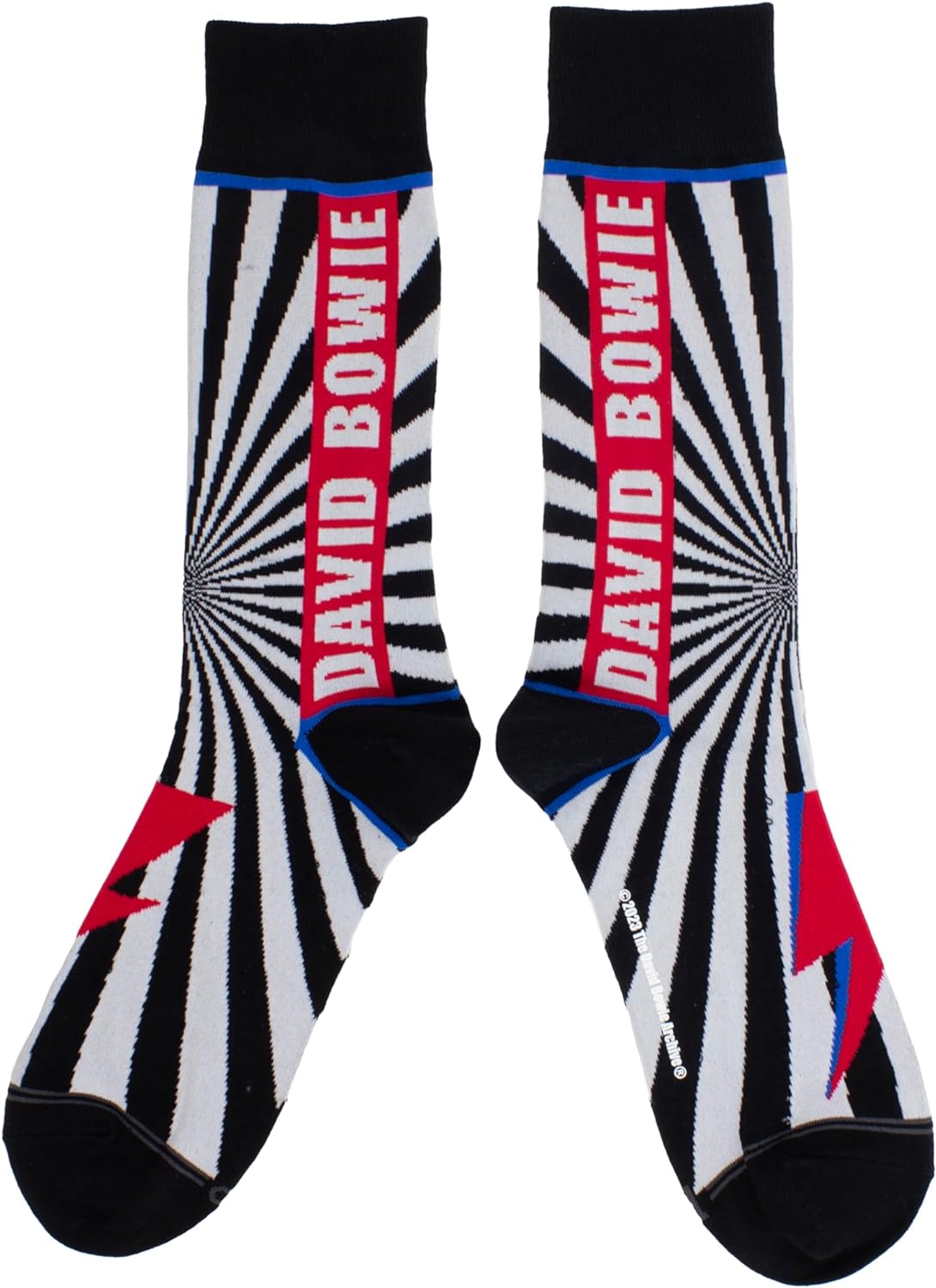 Perri's Leathers Bowie Flash Stripes Crew, 001, O, Mens Socks, Black, 10