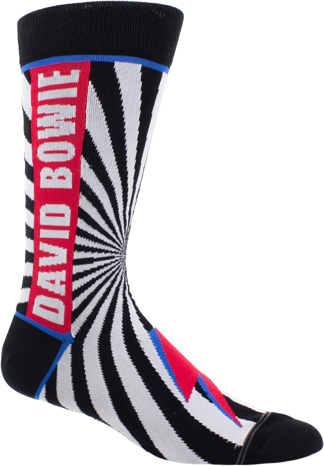 Perri's Leathers Bowie Flash Stripes Crew, 001, O, Mens Socks, Black, 10
