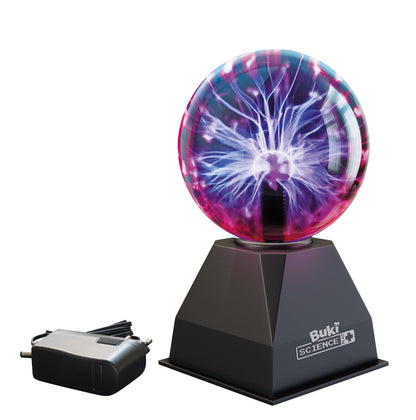 Buki France Plasma Ball 13cm, Touch & Sound Activated, Multi-Coloured Lightning, Electric Globe Lamp With UK Plug