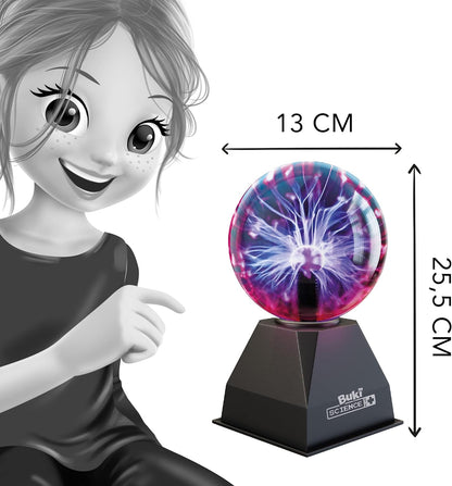 Buki France Plasma Ball 13cm, Touch & Sound Activated, Multi-Coloured Lightning, Electric Globe Lamp With UK Plug