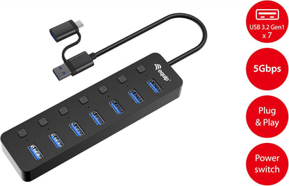 128965 interface hub USB 3.2 Gen 1 (3.1 Gen 1) Type-A 5000 Mbit/s Black