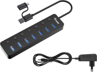 128965 interface hub USB 3.2 Gen 1 (3.1 Gen 1) Type-A 5000 Mbit/s Black