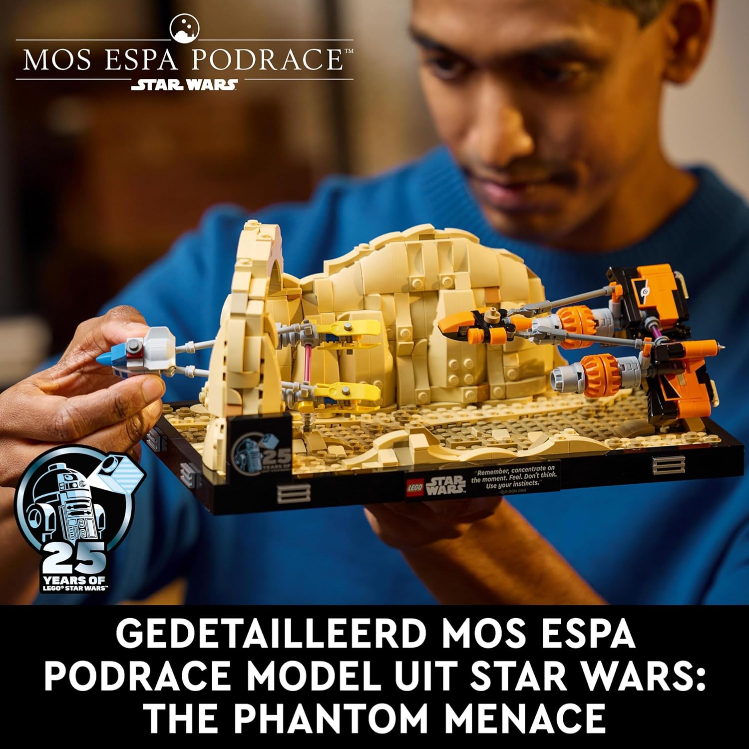 LEGO Star Wars Podrennen in Mos Espa – Diorama, Set für Erwachsene, Die dunkle Bedrohung Modellbausatz, enthält Anakin Skywalker's Podracer, Sammlerstück, Geschenke für Männer und Frauen 75380