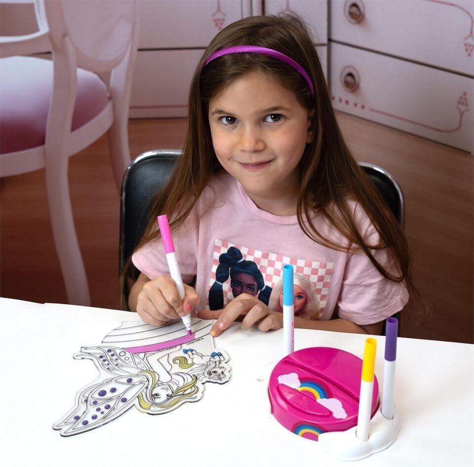 Barbie Fairy Glow Paint N' Light | Kit di pittura e luce Glow | 4 pennarelli e base per lampada a LED, luce notturna, gioco creativo, arti e mestieri, dai 3 anni in su