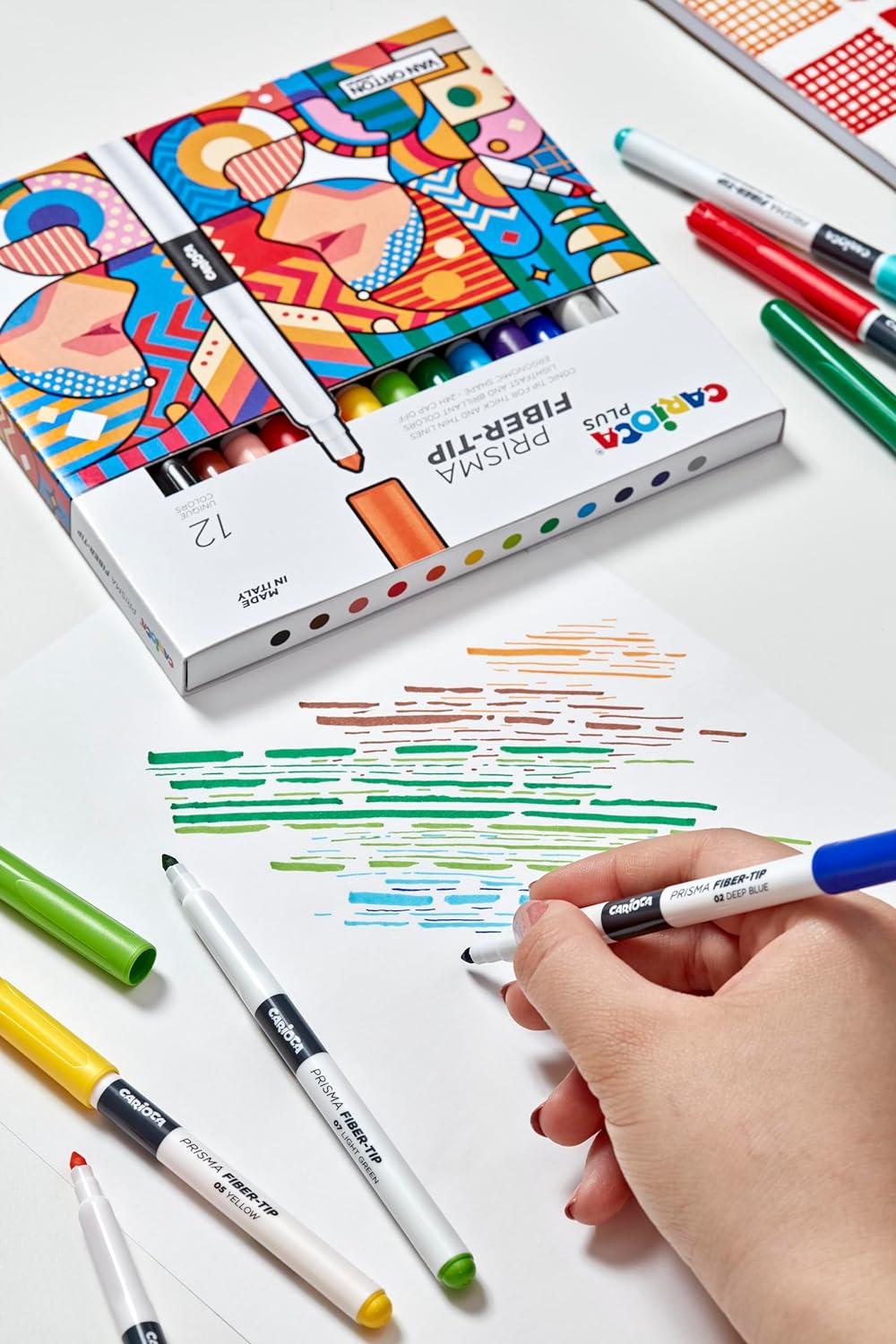 Carioca Plus Prisma-marker in stevige doos voor artistiek gebruik, ergonomisch design, 30 stuks