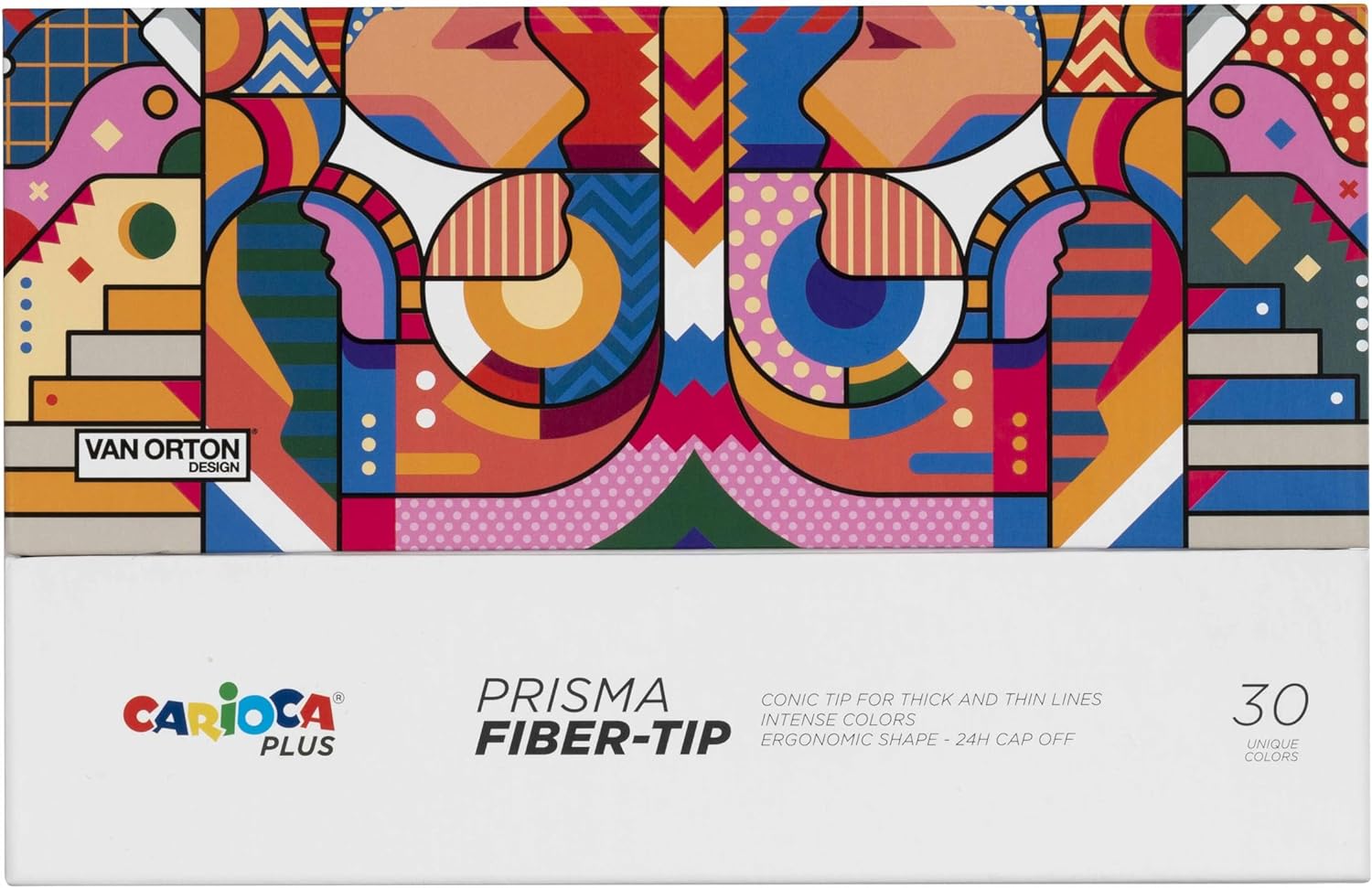 Carioca Plus Prisma-marker in stevige doos voor artistiek gebruik, ergonomisch design, 30 stuks