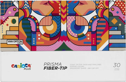 Carioca Plus Prisma-marker in stevige doos voor artistiek gebruik, ergonomisch design, 30 stuks