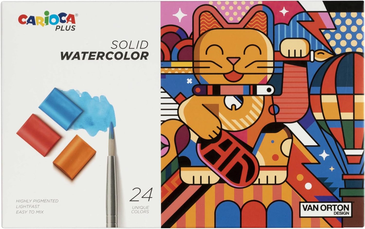 Carioca Plus I Solid Watercolor I Fijne en hoge dekking (24 aquarelkleuren) 24 aquarelpotloden