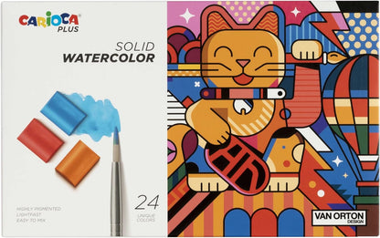 Carioca Plus I Solid Watercolor I Fijne en hoge dekking (24 aquarelkleuren) 24 aquarelpotloden