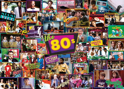 Masterpieces 1000 Piece Jigsaw Puzzle - 80's Television Shows - Eighties Kids Nostalgia - Fun for Adults, Family, and Kids