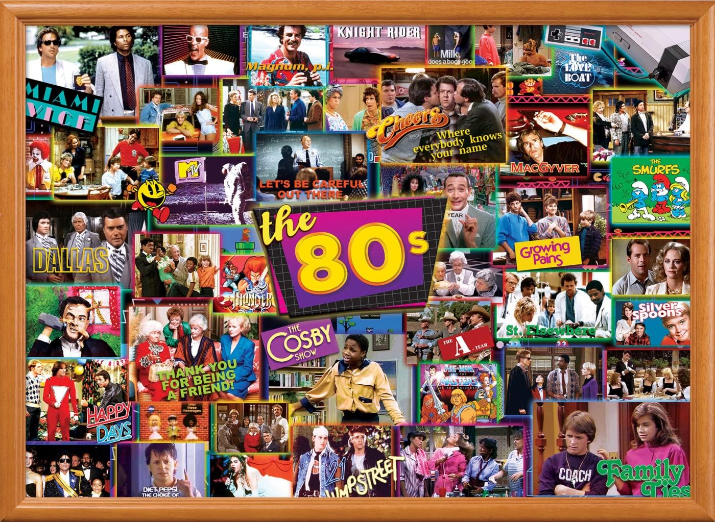Masterpieces 1000 Piece Jigsaw Puzzle - 80's Television Shows - Eighties Kids Nostalgia - Fun for Adults, Family, and Kids