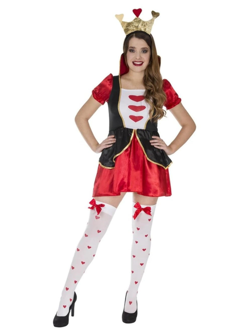 Adults Queen of Red Hearts Costume, Short X Small (UK 4-6