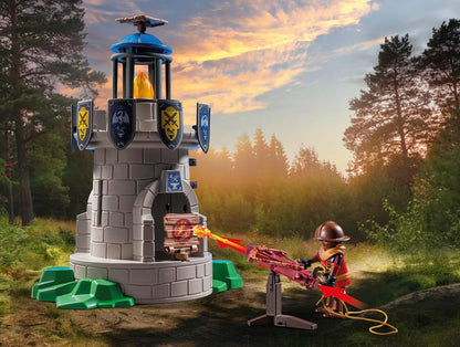 PLAYMOBIL Novelmore 71483 Torre de Caballeros con Herrero y dragón, los Caballeros de Novelmore contra los Bandidos de Burnham, Juegos de rol imaginativos, Juguetes para niños a Partir de 4 años